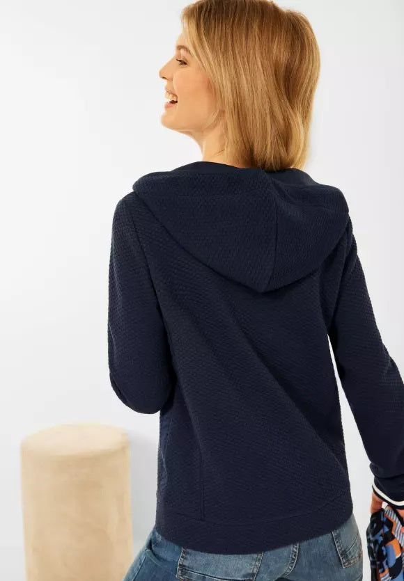 Structure Sweat Hooded Jacket - Deep Blue