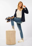 Structure Sweat Hooded Jacket - Deep Blue