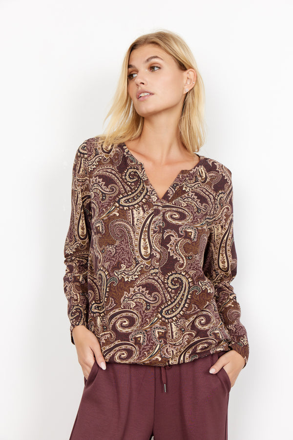 Felicity Paisley Blouse - Wine Red