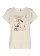 Feminin Front Print T-Shirt - Cream