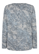 Galina V Neck Print Blouse - Bright Blue