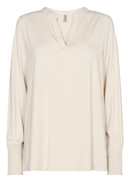 Marica V Neck Loose Blouse - Cream