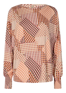 Marica Geometric Print Blouse - Rose