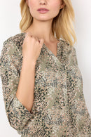 Felicity AOP Blouse - Dusky Green