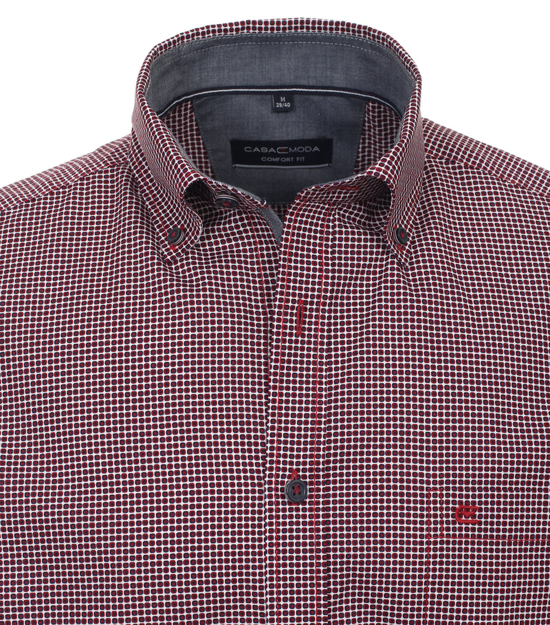 Short Sleeve Print Shirt - Red