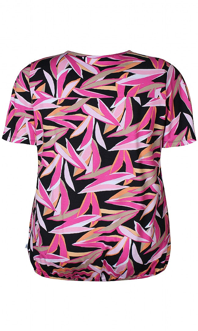 ZIP NECK PRINT TOP - Zni3499