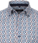 Long Sleeve Modern Fit Print Shirt - Light Blue