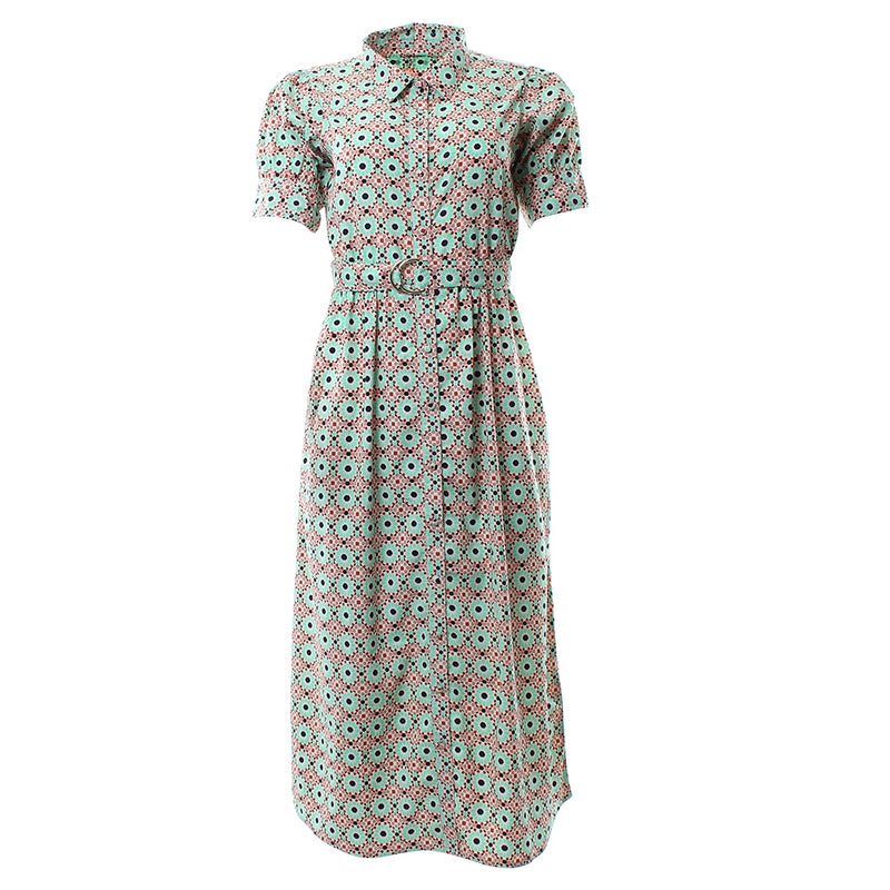 Blossom Shirt Dress - Green