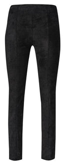 Rose Suede-leather Look Trousers - Black
