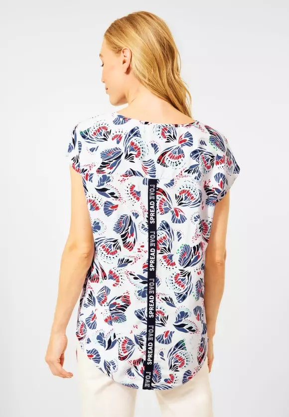 Multicolor Print Blouse - Vanilla White