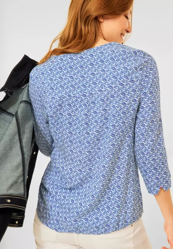 Minimal Print Blouse - Vanilla White