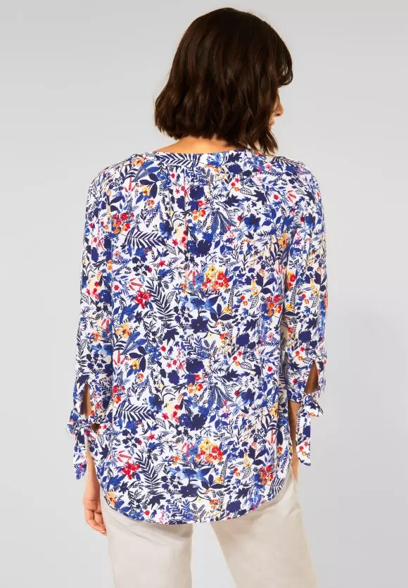 Print Tunica Blouse - Vanilla White
