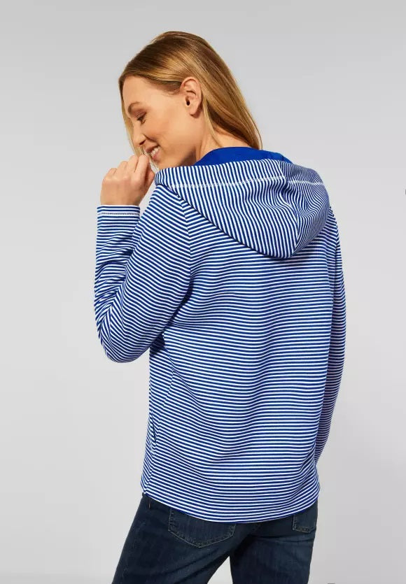 Striped Ottoman Sweatjacket - Regatta Blue
