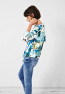 All Over Print Smock Shirt - Vanilla White