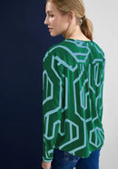 Print Tunic Blouse - Dark Brisk Green