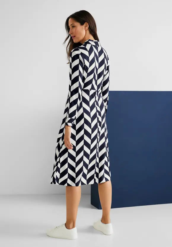 Print Dress - Deep Blue