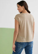 Stripe V Neck Shirt - Light Smooth Sand