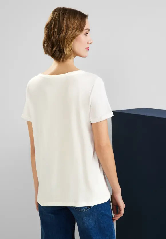 Scribble Partprint Shirt - Off White