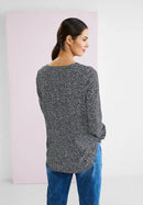 Bamika All Over Print Blouse - Deep Blue