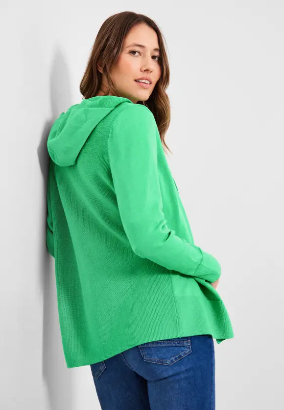 Structure Open Hoody Cardigan - Smash Green