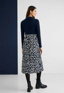All Over Print Skirt - Navy