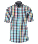 Short Sleeve Check Shirt - Light Blue