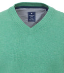 V Neck Jumper - Green 628