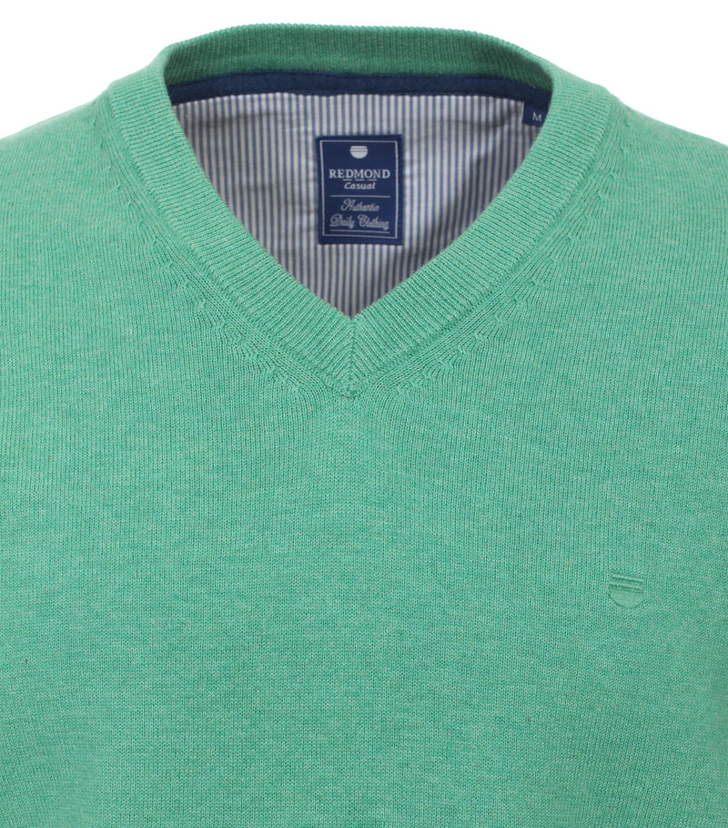 V Neck Jumper - Green 628
