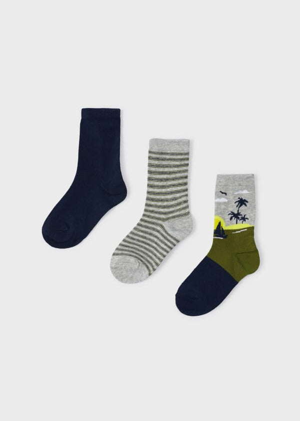 3 Socks Set - Olive