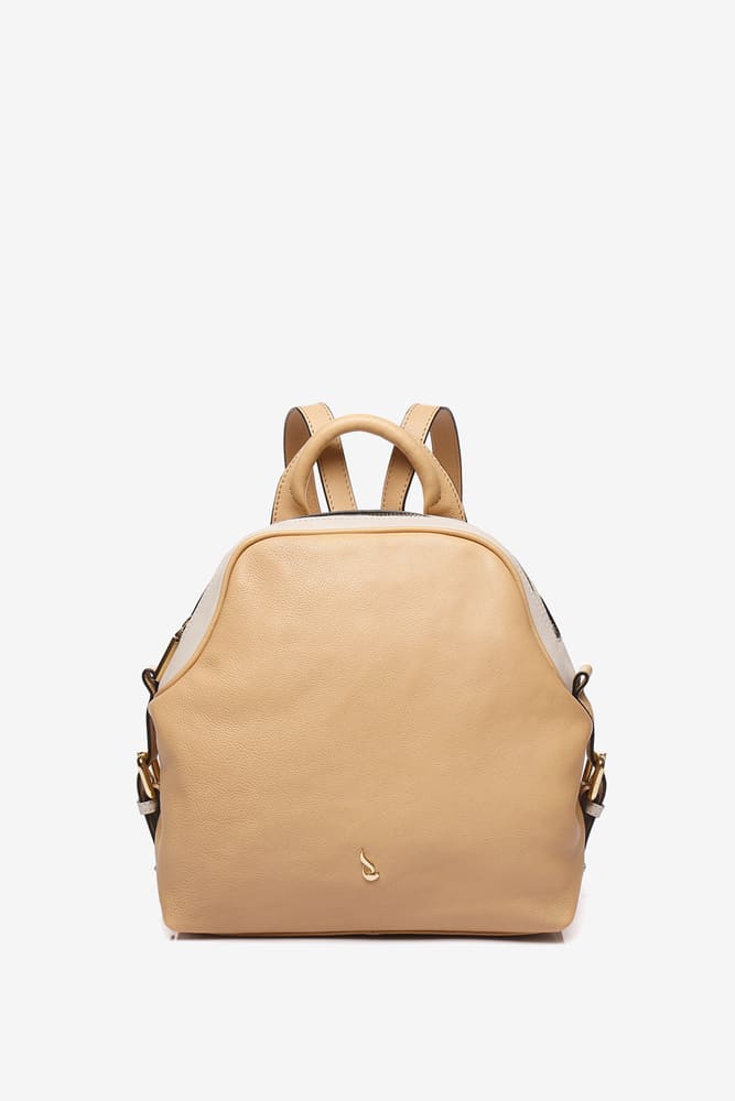 Premium Leather Backpack - Camel