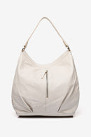 Braided Leather Hobo - Beige