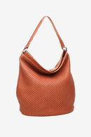 Braided Leather Hobo - Orange