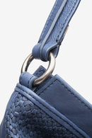 Braided Leather Hobo - Blue