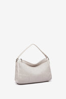 Braided Leather Bowling Bag - Beige