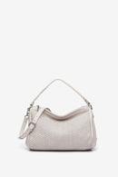 Braided Leather Bowling Bag - Beige