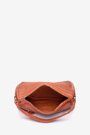 Braided Leather Bowling Bag - Orange