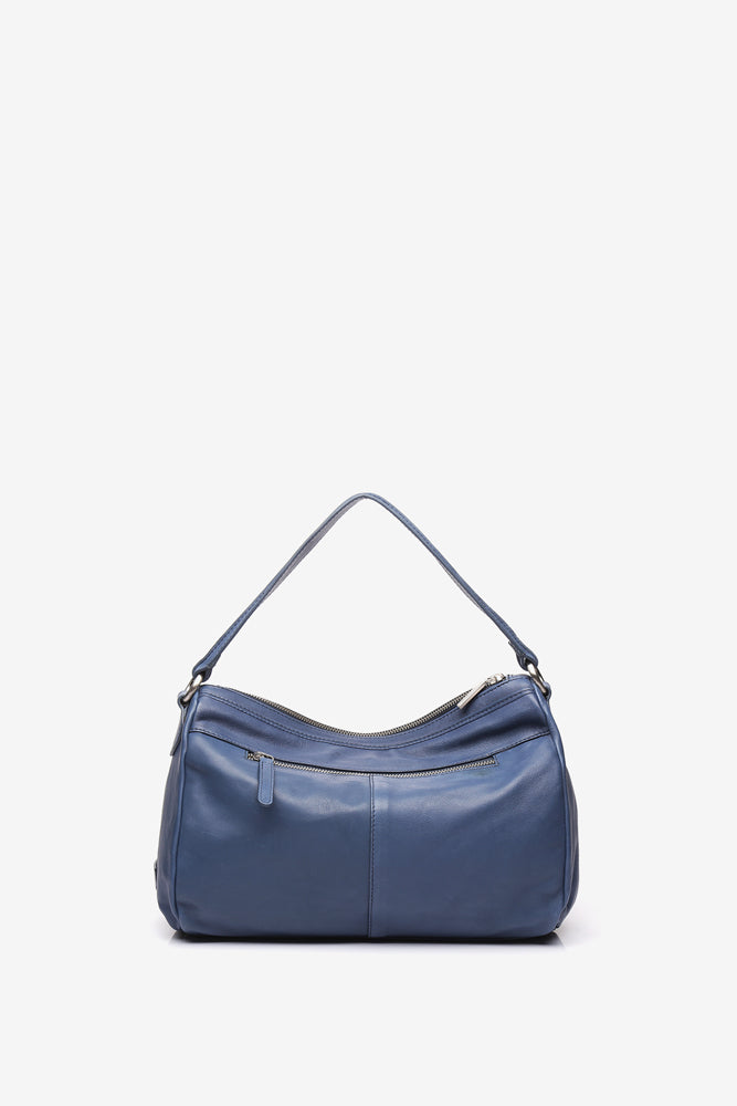 Braided Leather Bowling Bag - Blue