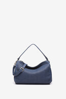 Braided Leather Bowling Bag - Blue