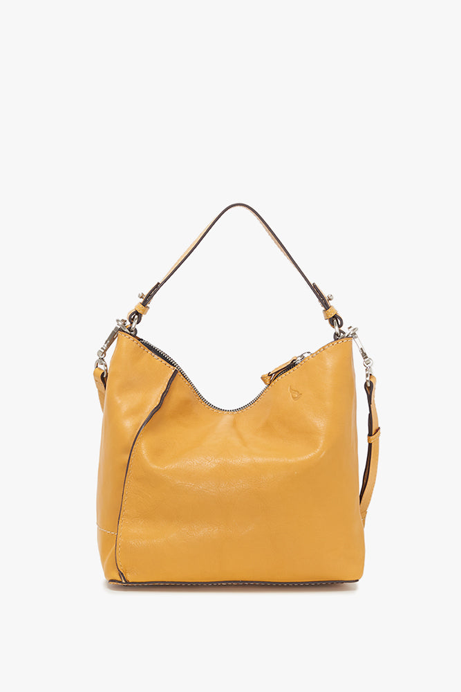 Small Leather Hobo - Yellow