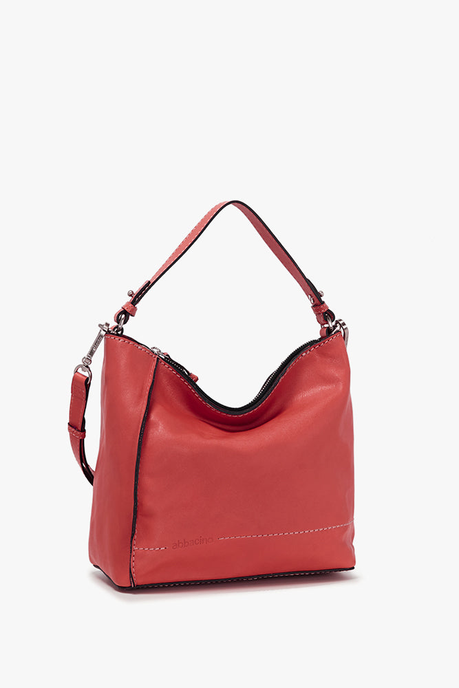 Small Leather Hobo - Red