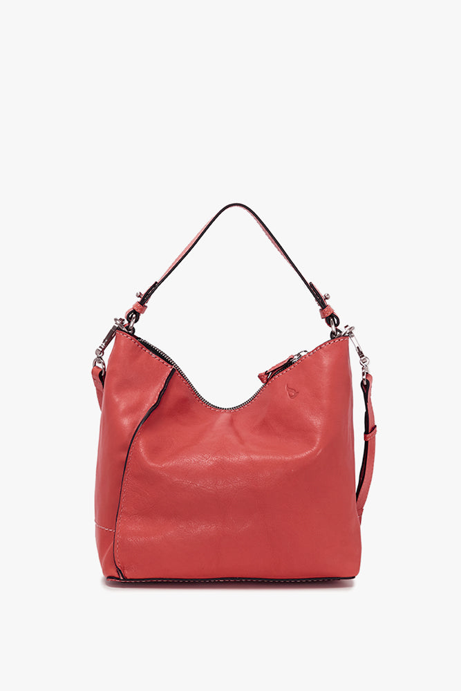 Small Leather Hobo - Red