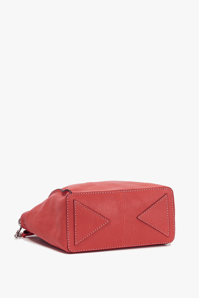 Small Leather Hobo - Red