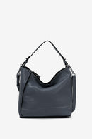 Small Leather Hobo - Blue