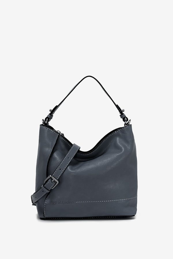 Small Leather Hobo - Blue