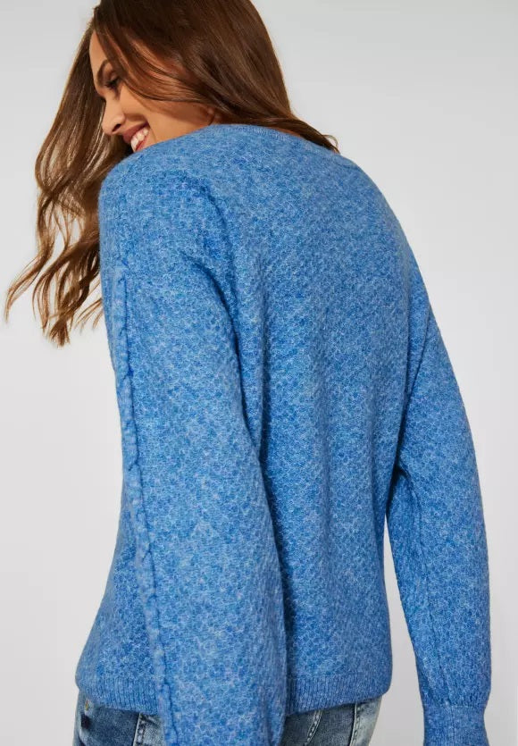 Cable Stitch Jumper - Mountain Blue