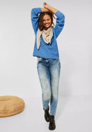 Cable Stitch Jumper - Mountain Blue