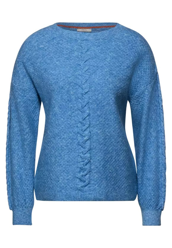 Cable Stitch Jumper - Mountain Blue