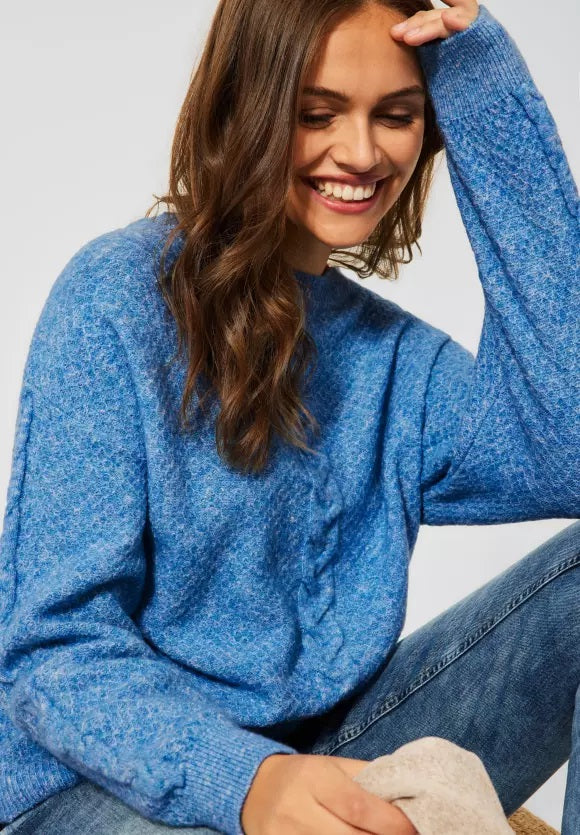 Cable Stitch Jumper - Mountain Blue