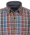 Short Sleeve Check Shirt - Tangarine
