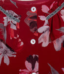 Woven Blouse - Red Flower